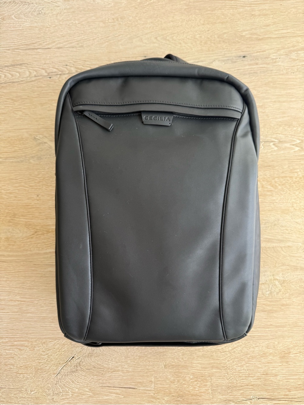 Cecilia Mercator 16L Black Leather Camera Backpack MFD400